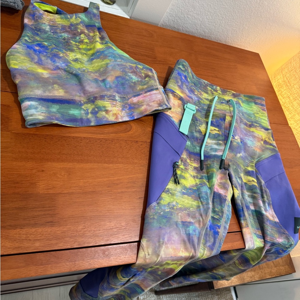 Colorful Lululemon leggings + bra set